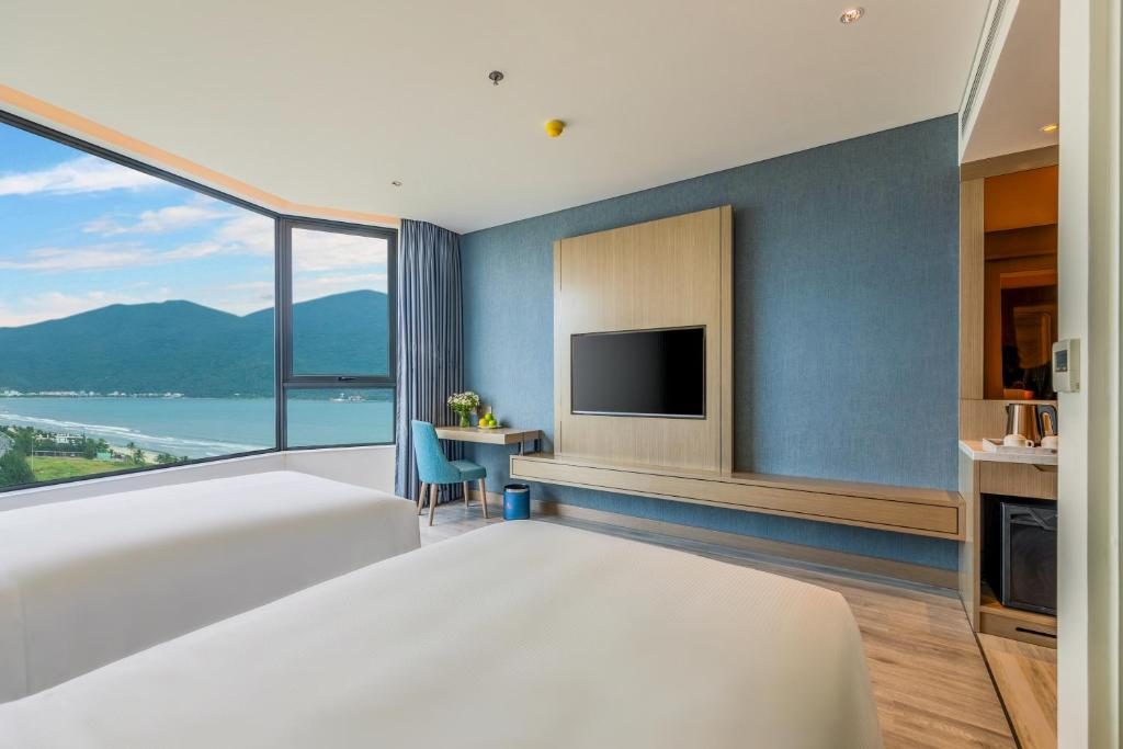 Phòng Deluxe 2 Giường Đơn Nhìn ra Một góc Biển