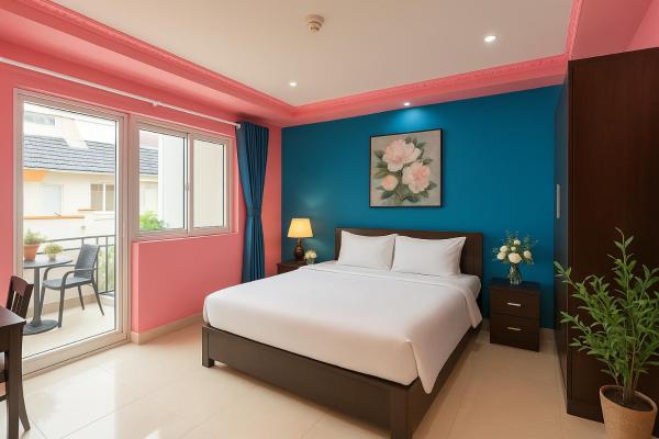 Phòng Deluxe Giường Đôi Có Ban Công