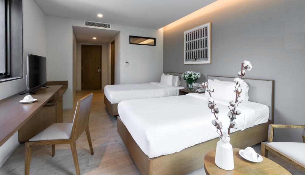 Phòng 2 Giường Đơn Nhìn Ra Khu Vườn